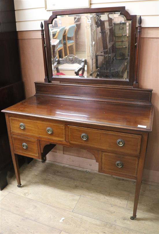 An inlaid mahogany dressing table W.114cm